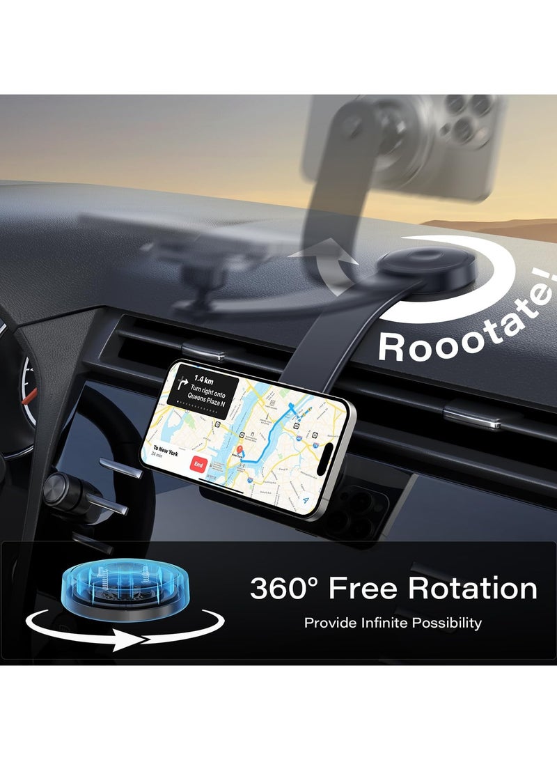 Rotatable Dashboard Magnetic Phone Holder for Car, Magsafe Car Mount for Dashboard and More Places, Universal Mobile Phone Holder Compatible with iPhone 16 15 14 13 12 Bendable Memory Alloy - Image 2
